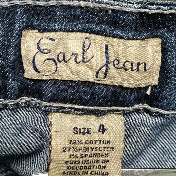 Earl Jean Crop Capri Jeans Cuffed Size 4 Bling - Picture 6 of 9